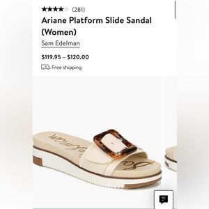 Ariane Platform Slide Sandal (Women)
Sam Edelman. Size 6.5